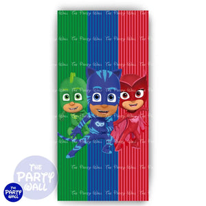 PjMasks - Funda para mampara de punta redonda o rectangular Mampara de punta redonda