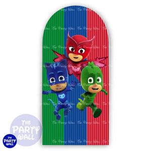 PjMasks - Funda para mampara de punta redonda o rectangular Mampara de punta redonda