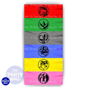 Power Rangers - Funda para mampara de punta redonda o rectangular Mampara de punta redonda