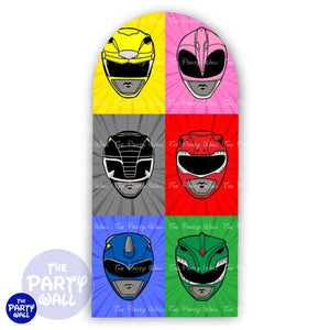 Power Rangers - Funda para mampara de punta redonda o rectangular Mampara de punta redonda