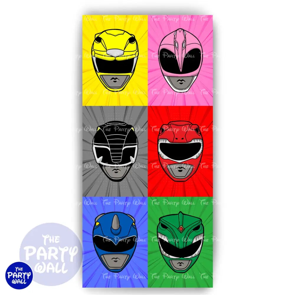 Power Rangers - Funda para mampara de punta redonda o rectangular Mampara de punta redonda