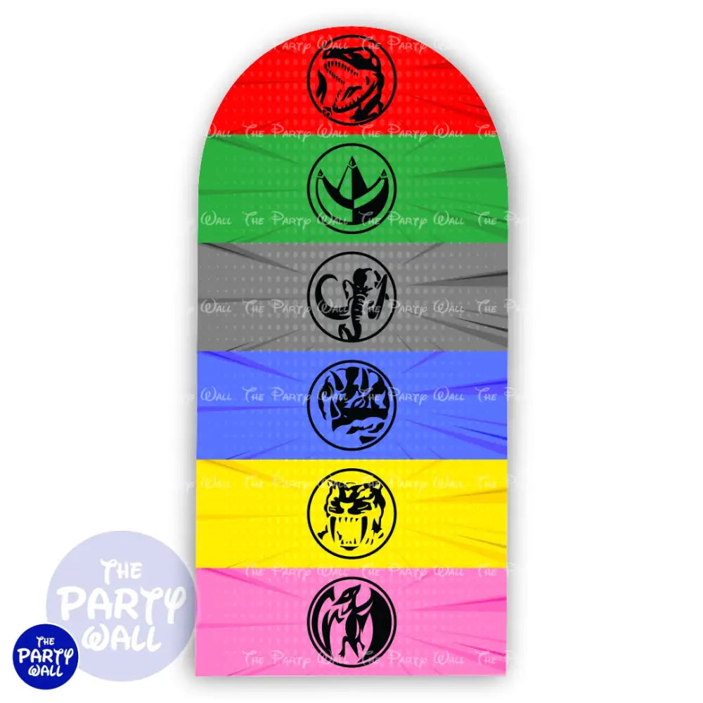 Power Rangers - Funda para mampara de punta redonda o rectangular Mampara de punta redonda