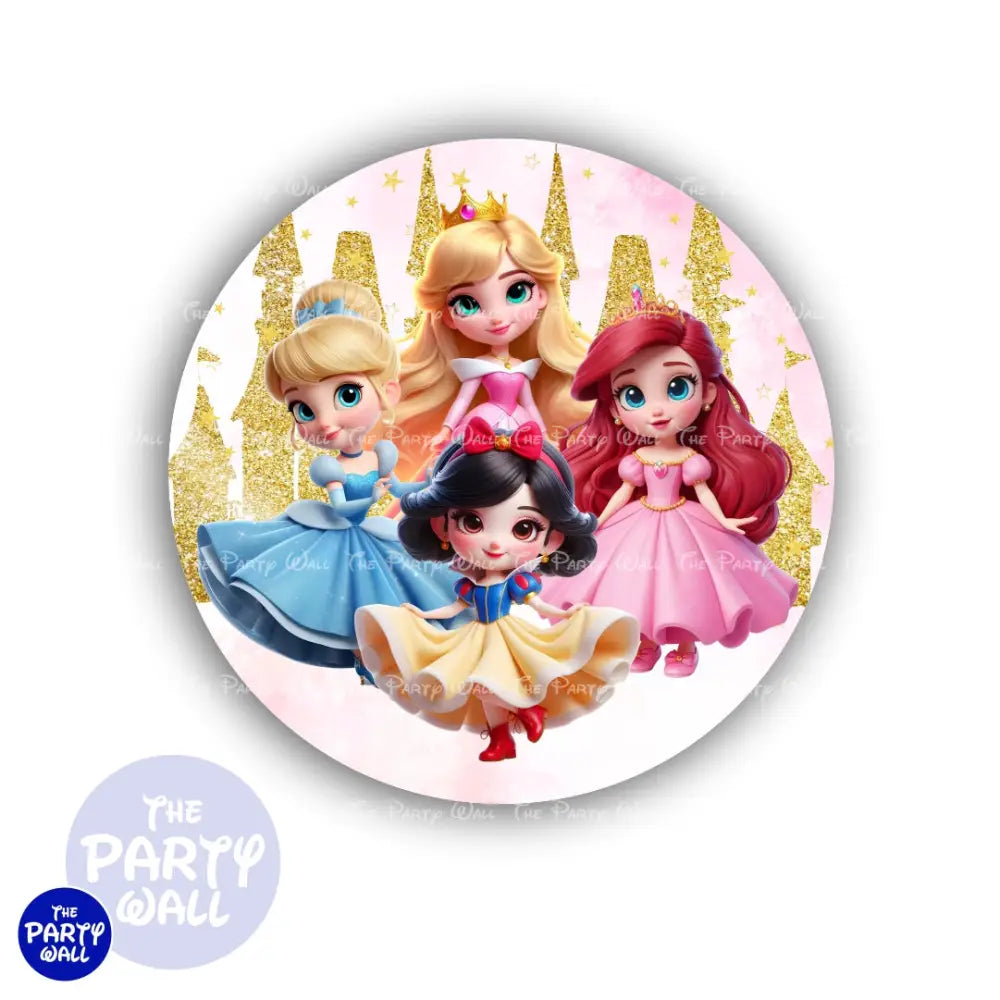 Princesas Funda para mampara redonda Circular