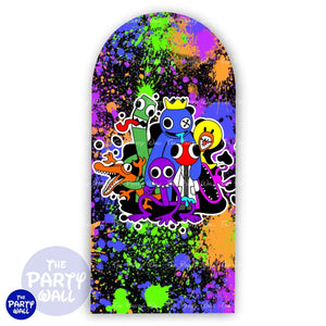 Rainbow Friends - Funda para mampara de punta redonda o rectangular Mampara de punta redonda