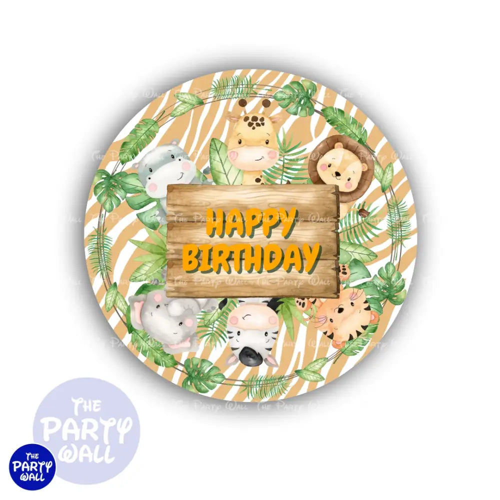 Safari Cute - Funda para mampara circular Circular