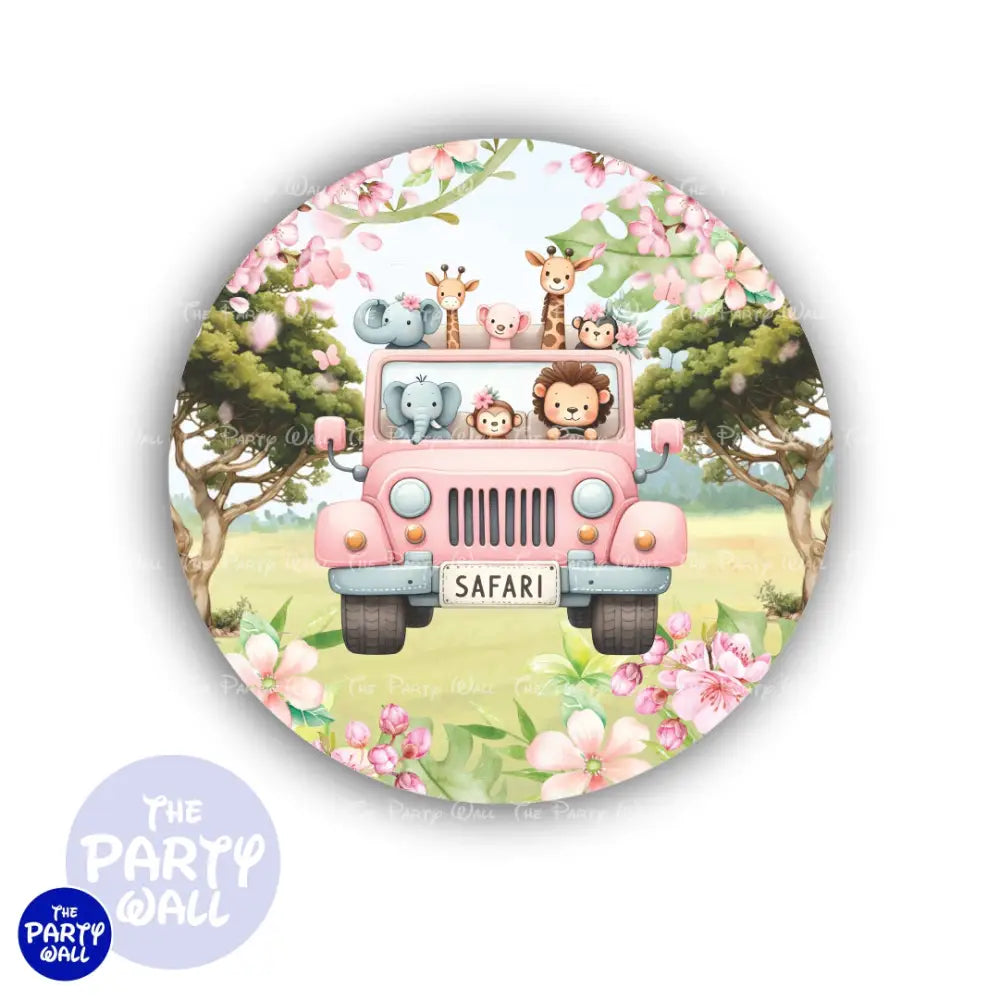 Safari Cute - Funda para mampara circular Circular