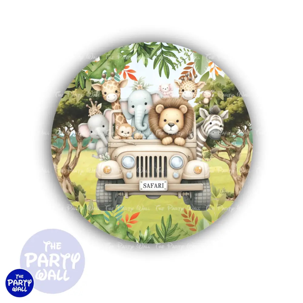 Safari Cute - Funda para mampara circular Circular