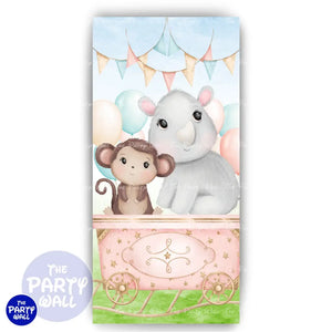 Safari Cute - Funda para mampara de punta redonda o rectangular Mampara de punta redonda