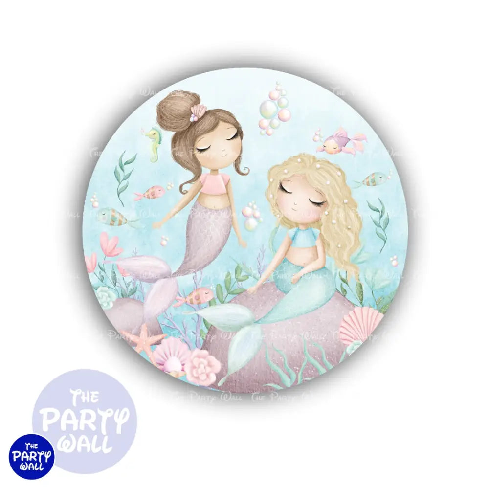 Sirenas Cute - Funda para mampara circular Circular