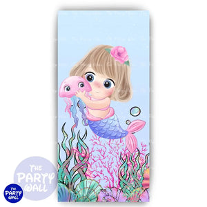 Sirenas Cute - Funda para mampara de punta redonda o rectangular Mampara de punta redonda