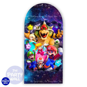 Super Mario - Funda para mampara de punta redonda o rectangular - Mampara de punta redonda