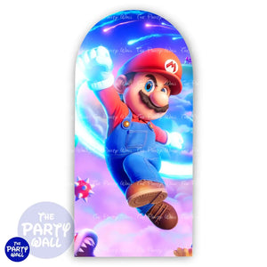 Super Mario - Funda para mampara de punta redonda o rectangular - Mampara de punta redonda