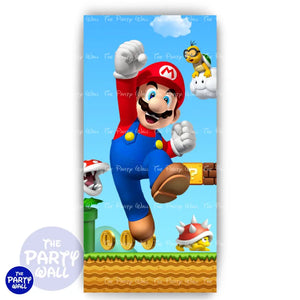 Super Mario - Funda para mampara de punta redonda o rectangular - Mampara de punta redonda