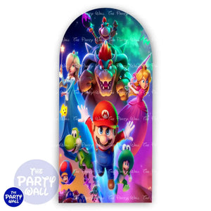 Super Mario - Funda para mampara de punta redonda o rectangular - Mampara de punta redonda