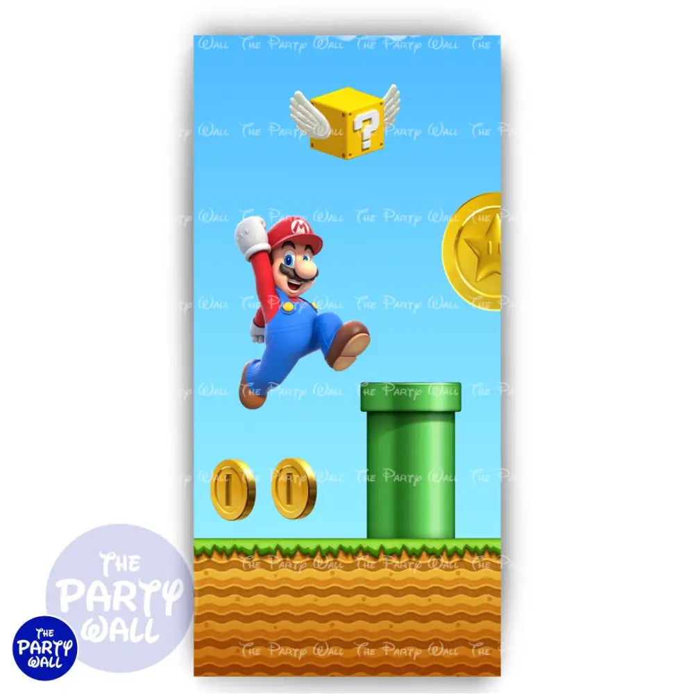 Super Mario - Funda para mampara de punta redonda o rectangular Mampara de punta redonda