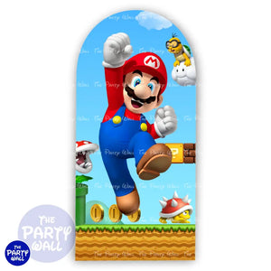 Super Mario - Funda para mampara de punta redonda o rectangular - Mampara de punta redonda