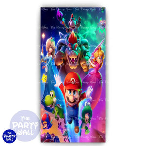 Super Mario - Funda para mampara de punta redonda o rectangular - Mampara de punta redonda