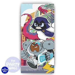 Teens Titans - Funda para mampara de punta redonda o rectangular Mampara de punta redonda