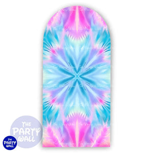 Tie Dye - Funda para mampara de punta redonda o rectangular Mampara de punta redonda