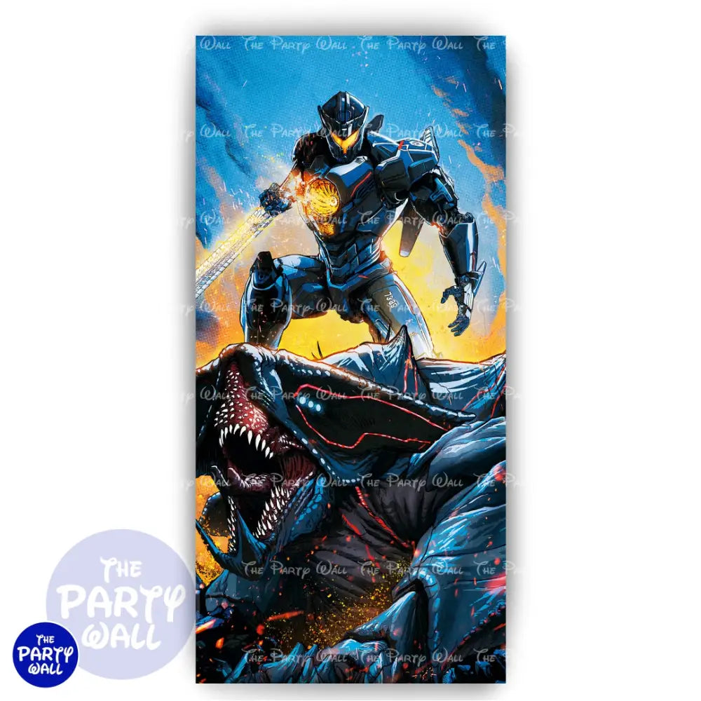 Titanes del Pacifico - Funda para mampara de punta redonda o rectangular Mampara de punta redonda