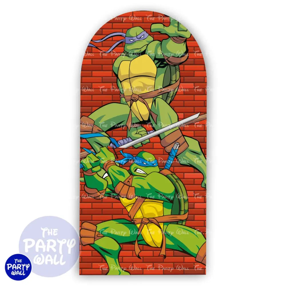Tortugas Ninja - Funda para mampara de punta redonda o rectangular Mampara de punta redonda
