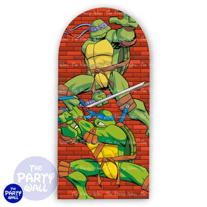 Tortugas Ninja - Funda para mampara de punta redonda o rectangular Mampara de punta redonda