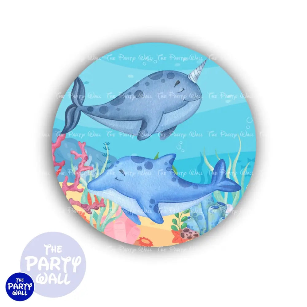 Vida Marina Cute - Funda para mampara circular Circular