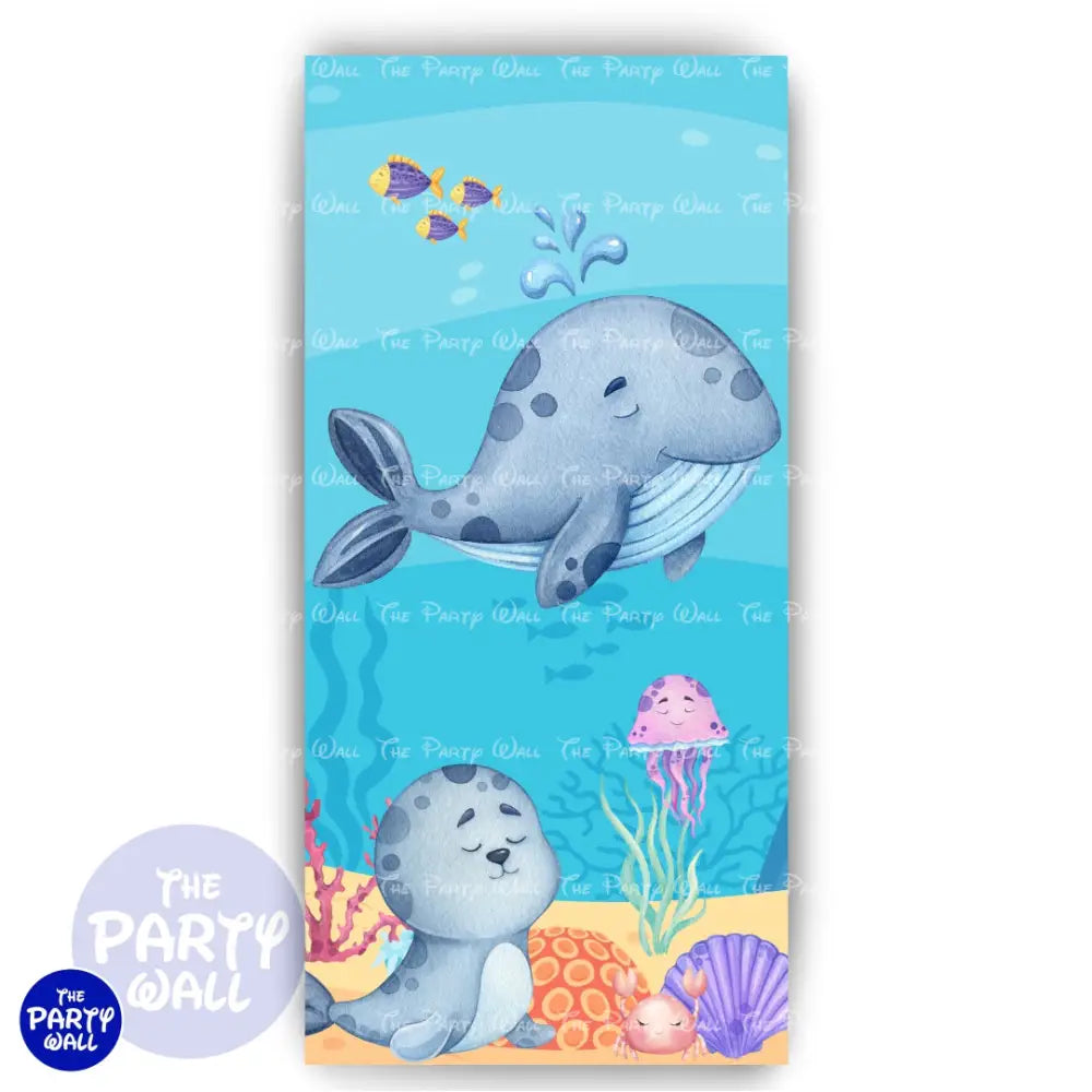 Vida Marina Cute - Funda para mampara de punta redonda o rectangular Mampara de punta redonda