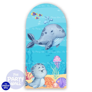 Vida Marina Cute - Funda para mampara de punta redonda o rectangular Mampara de punta redonda