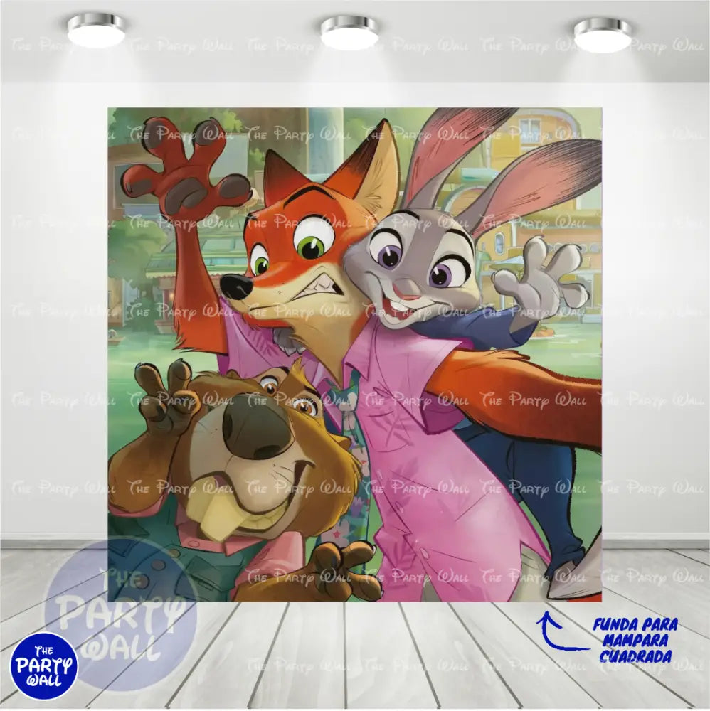 Zootopia - Funda para mampara cuadrada o rectangular Cuadrado o Rectangular