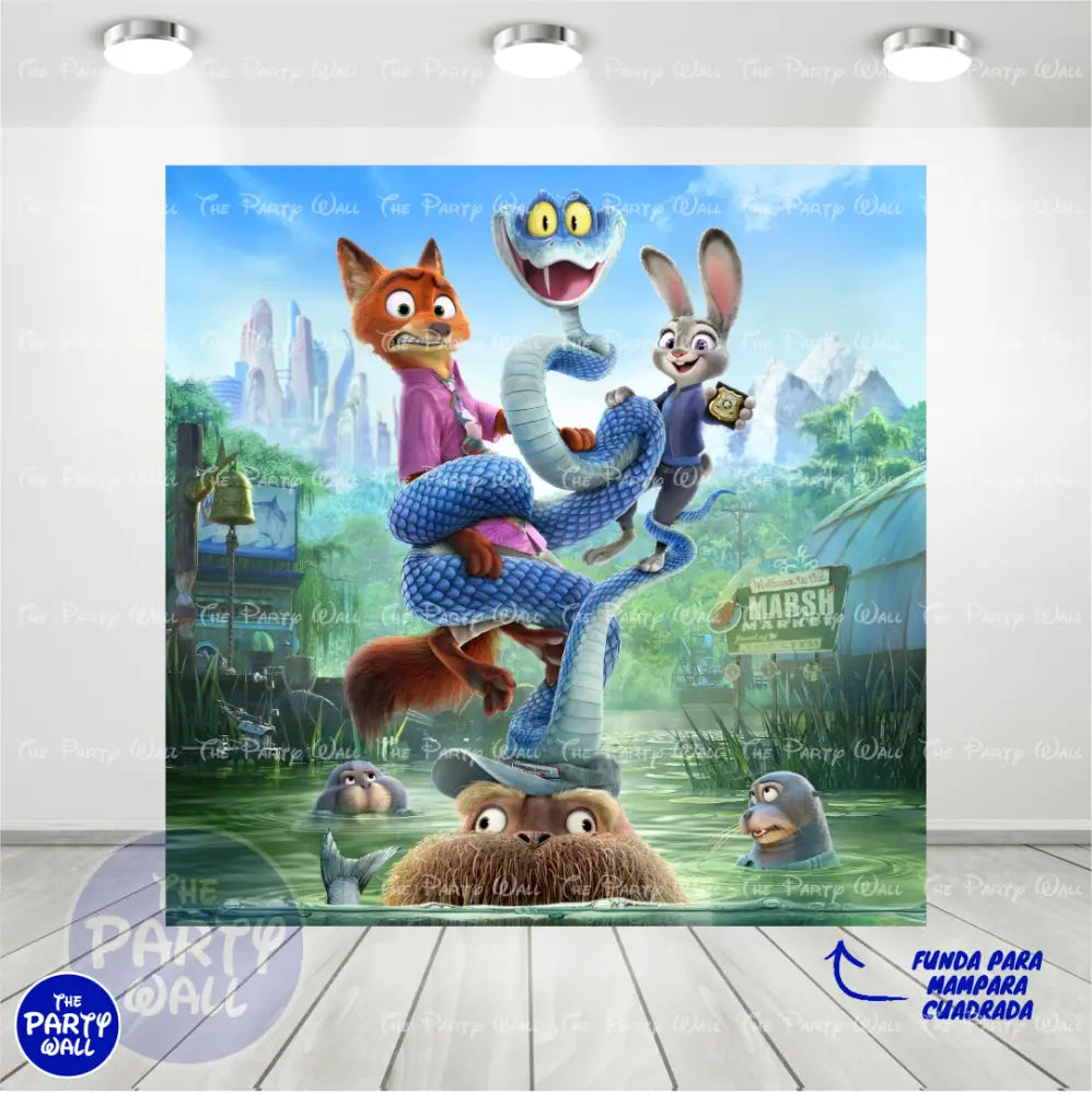 Zootopia - Funda para mampara cuadrada o rectangular Cuadrado o Rectangular