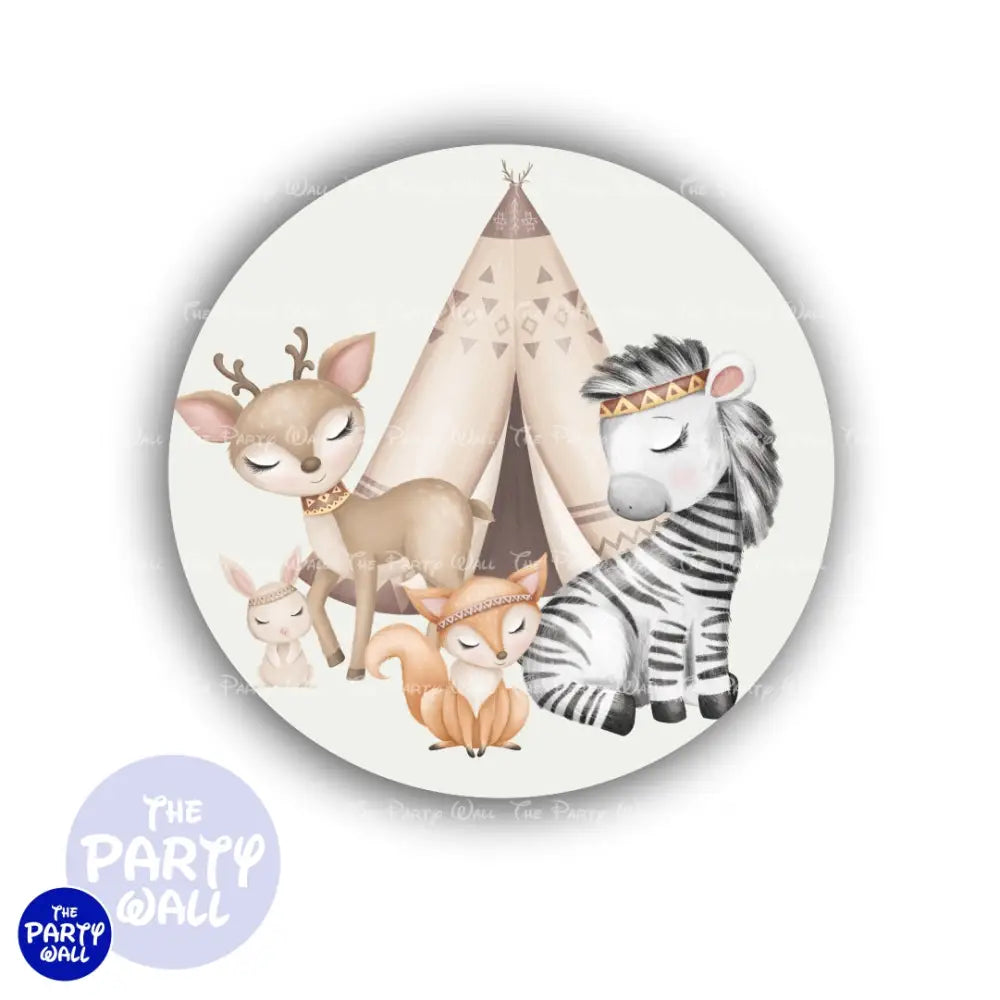 Animalitos Boho - Funda para mampara circular Circular