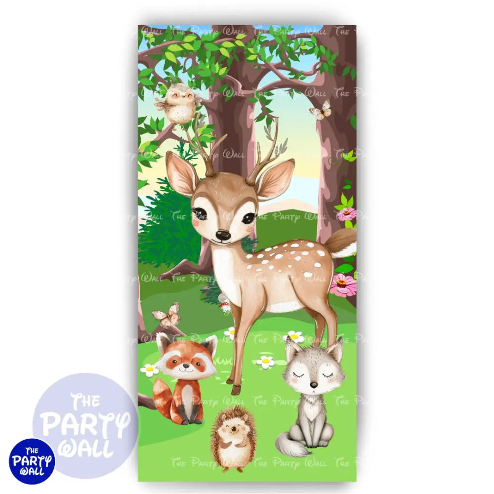 Animalitos del Bosque Cute - Funda para mampara de punta redonda o rectangular Mampara de punta redonda