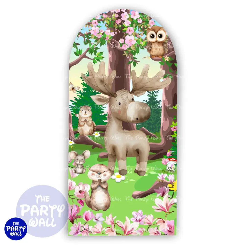 Animalitos del Bosque Cute - Funda para mampara de punta redonda o rectangular Mampara de punta redonda