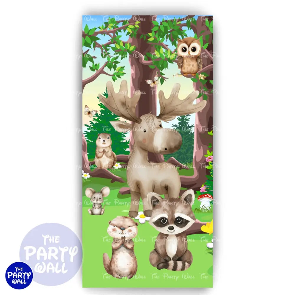 Animalitos del Bosque Cute - Funda para mampara de punta redonda o rectangular Mampara de punta redonda