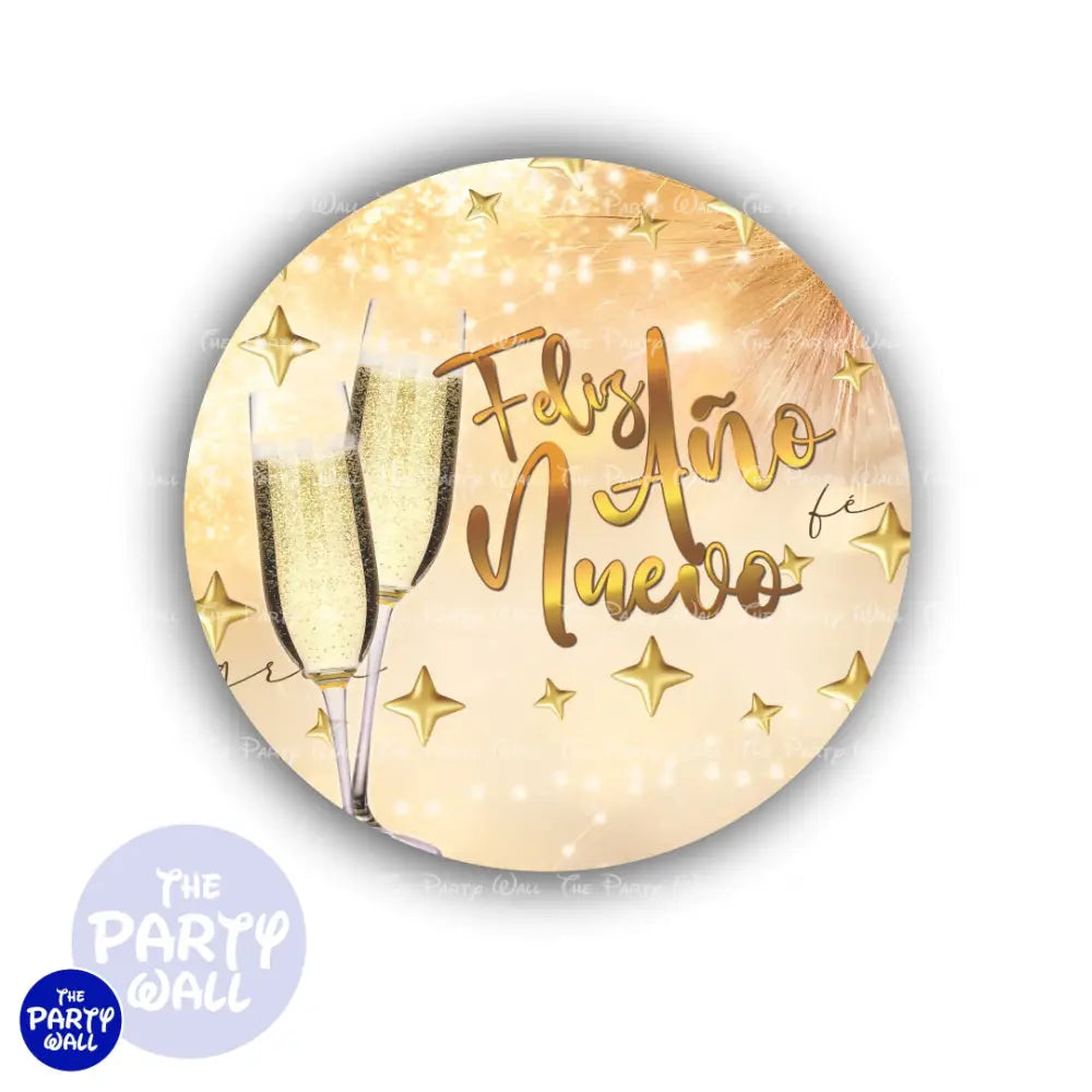 Año Nuevo - Funda para mampara circular Circular
