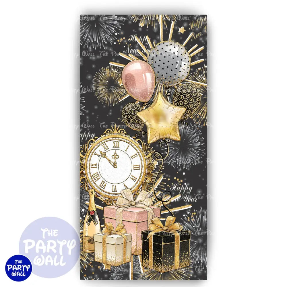 Año Nuevo - Funda para mampara de punta redonda o rectangular Mampara de punta redonda