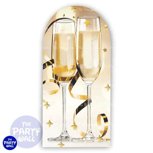 Año Nuevo - Funda para mampara de punta redonda o rectangular Mampara de punta redonda