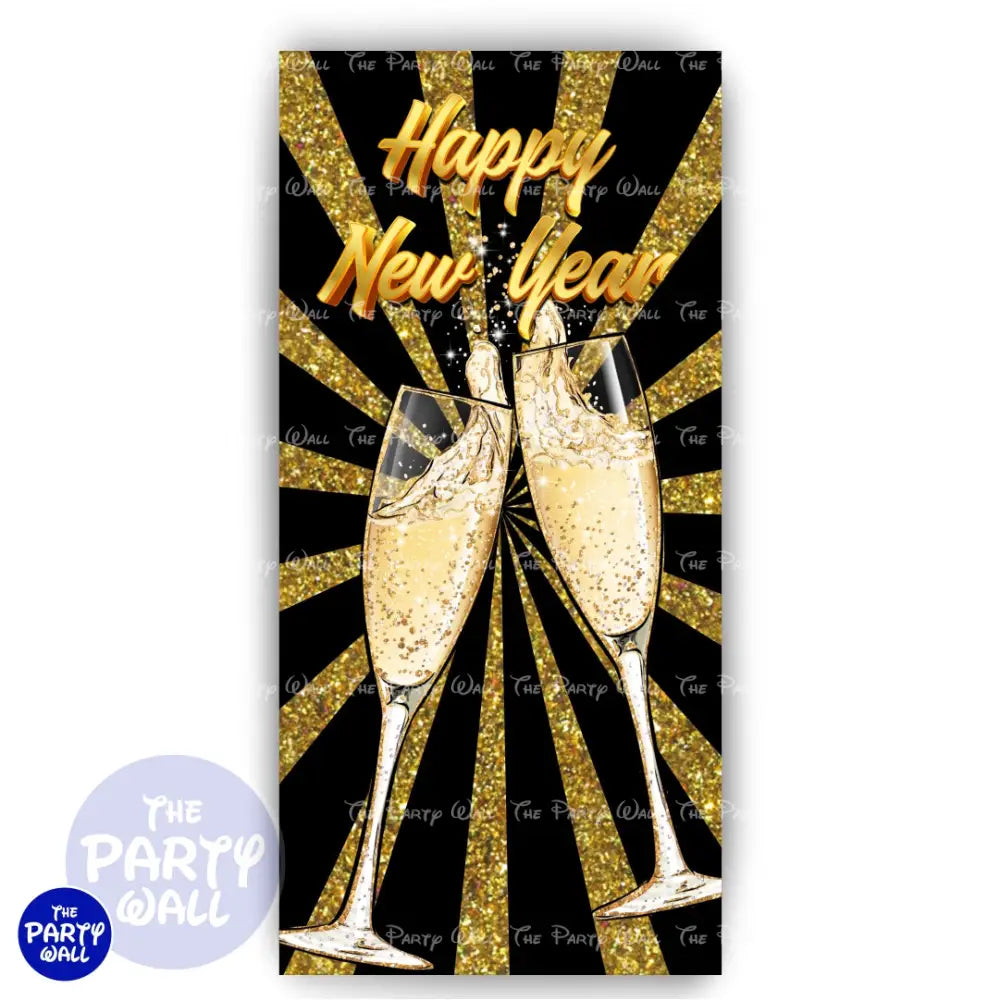 Año Nuevo - Funda para mampara de punta redonda o rectangular Mampara de punta redonda