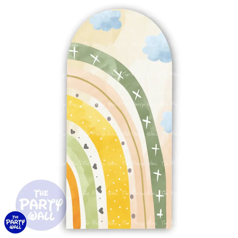 Arcoíris Boho - Funda para mampara de punta redonda o rectangular Mampara de punta redonda