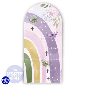 Arcoíris Boho - Funda para mampara de punta redonda o rectangular Mampara de punta redonda