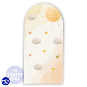 Arcoíris Boho - Funda para mampara de punta redonda o rectangular Mampara de punta redonda