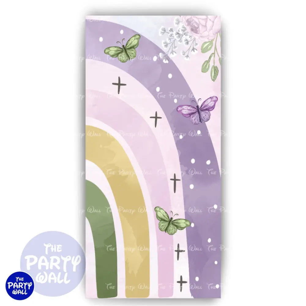 Arcoíris Boho - Funda para mampara de punta redonda o rectangular Mampara de punta redonda