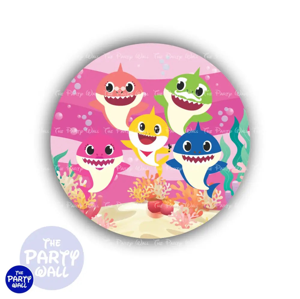 Baby Shark - Funda para mampara circular Circular