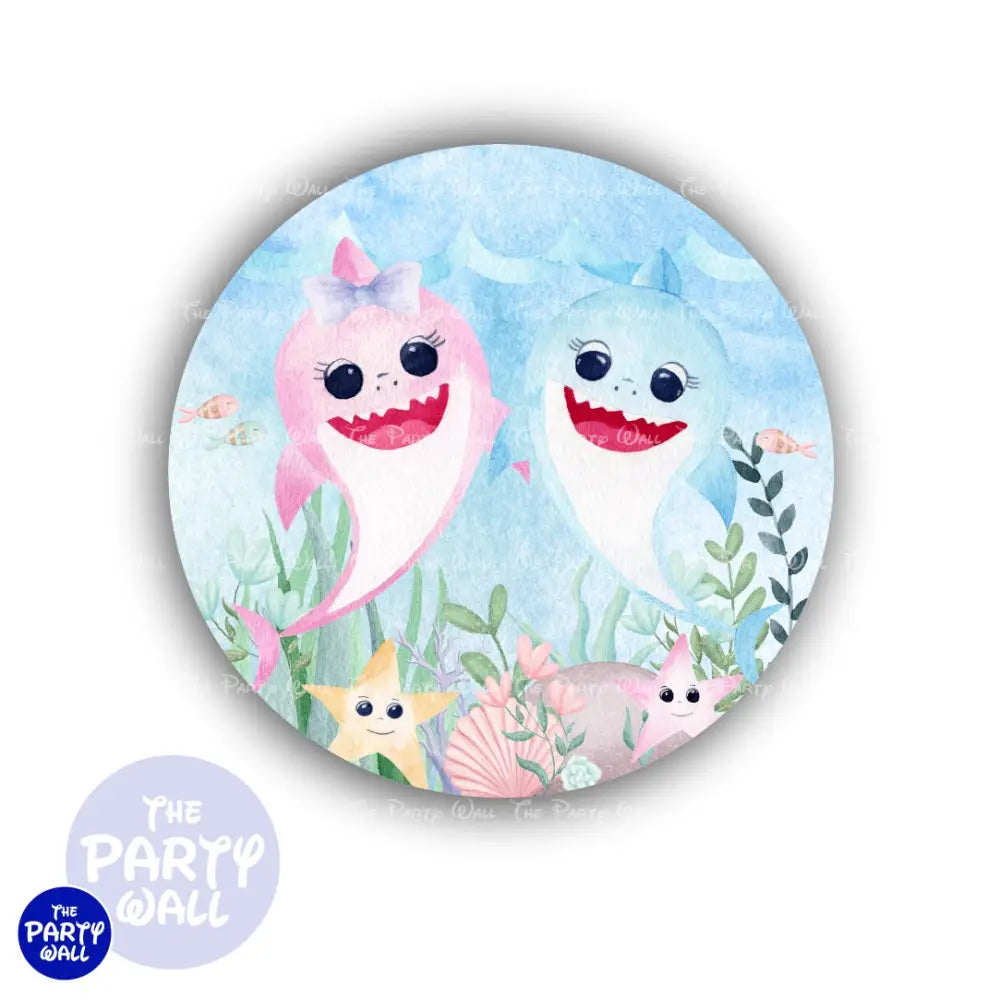 Baby Shark - Funda para mampara circular