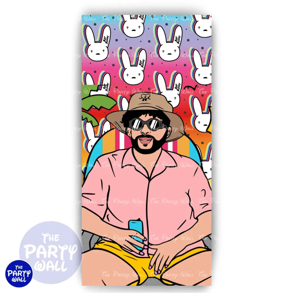 Bad Bunny - Funda para mampara de punta redonda o rectangular Mampara de punta redonda