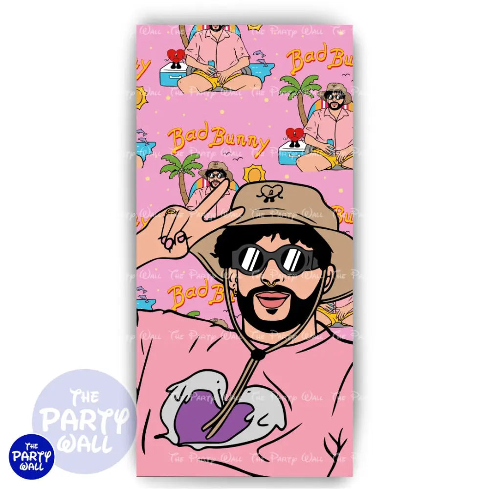 Bad Bunny - Funda para mampara de punta redonda o rectangular Mampara de punta redonda