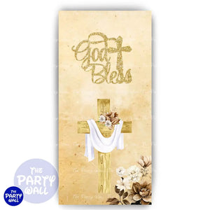 Bautizo - Funda para mampara de punta redonda o rectangular Mampara de punta redonda