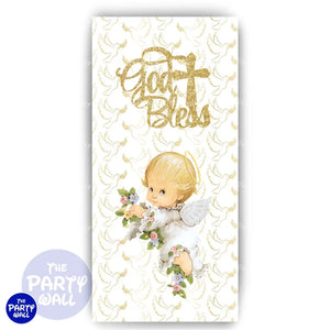 Bautizo - Funda para mampara de punta redonda o rectangular Mampara de punta redonda