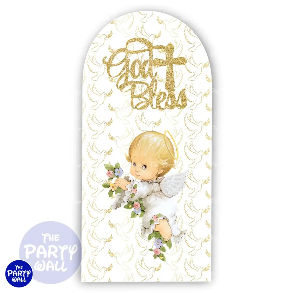 Bautizo - Funda para mampara de punta redonda o rectangular Mampara de punta redonda